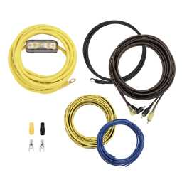 GT Audio GT-PK8 8AWG (7mm) 80A Mini-ANL Fused Prewired & Crimped 5m Super Flexible Amplifier Wiring Kit (9%OFC/399 Strand)